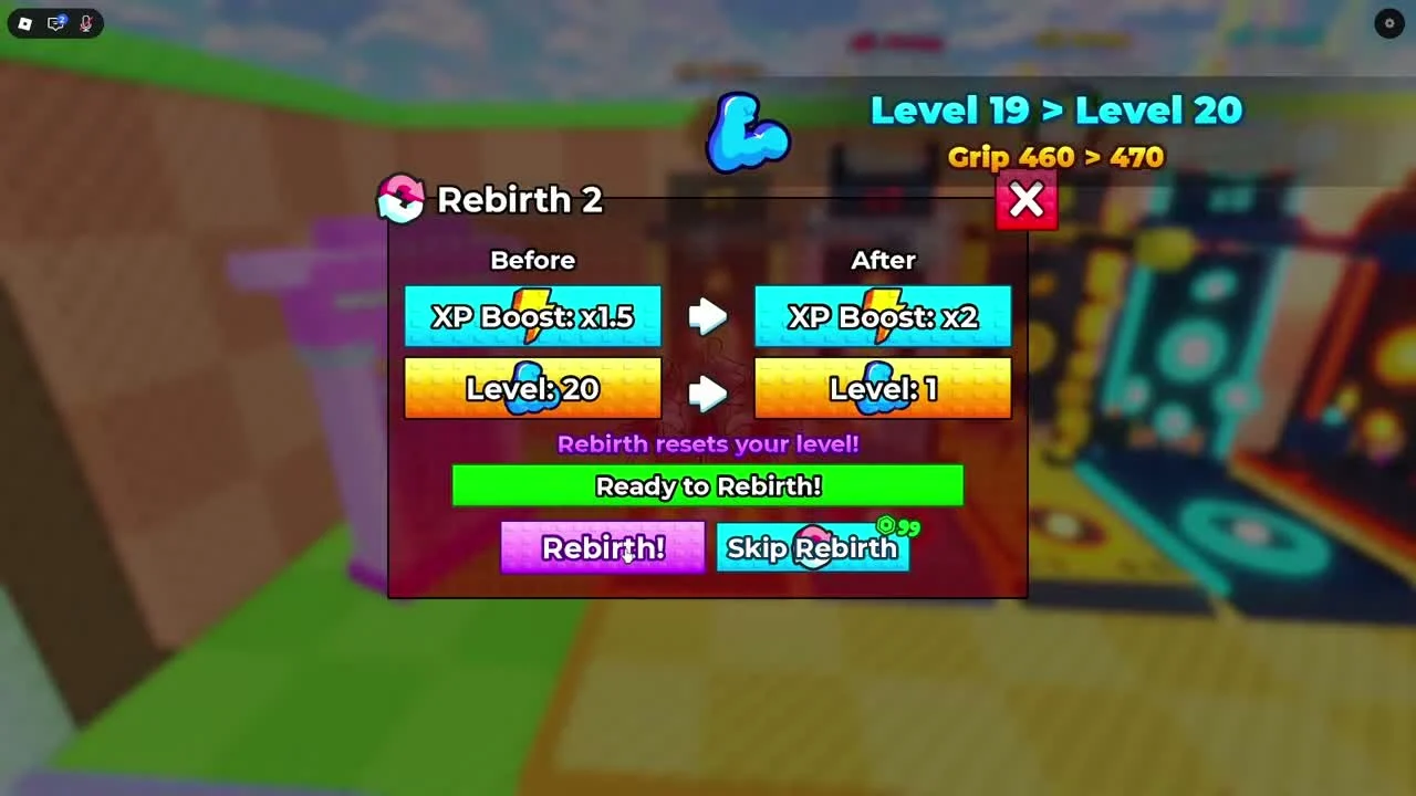 Second rebirth ready at level 20